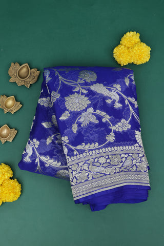 Banarasi Georgette Royal Blue Saree