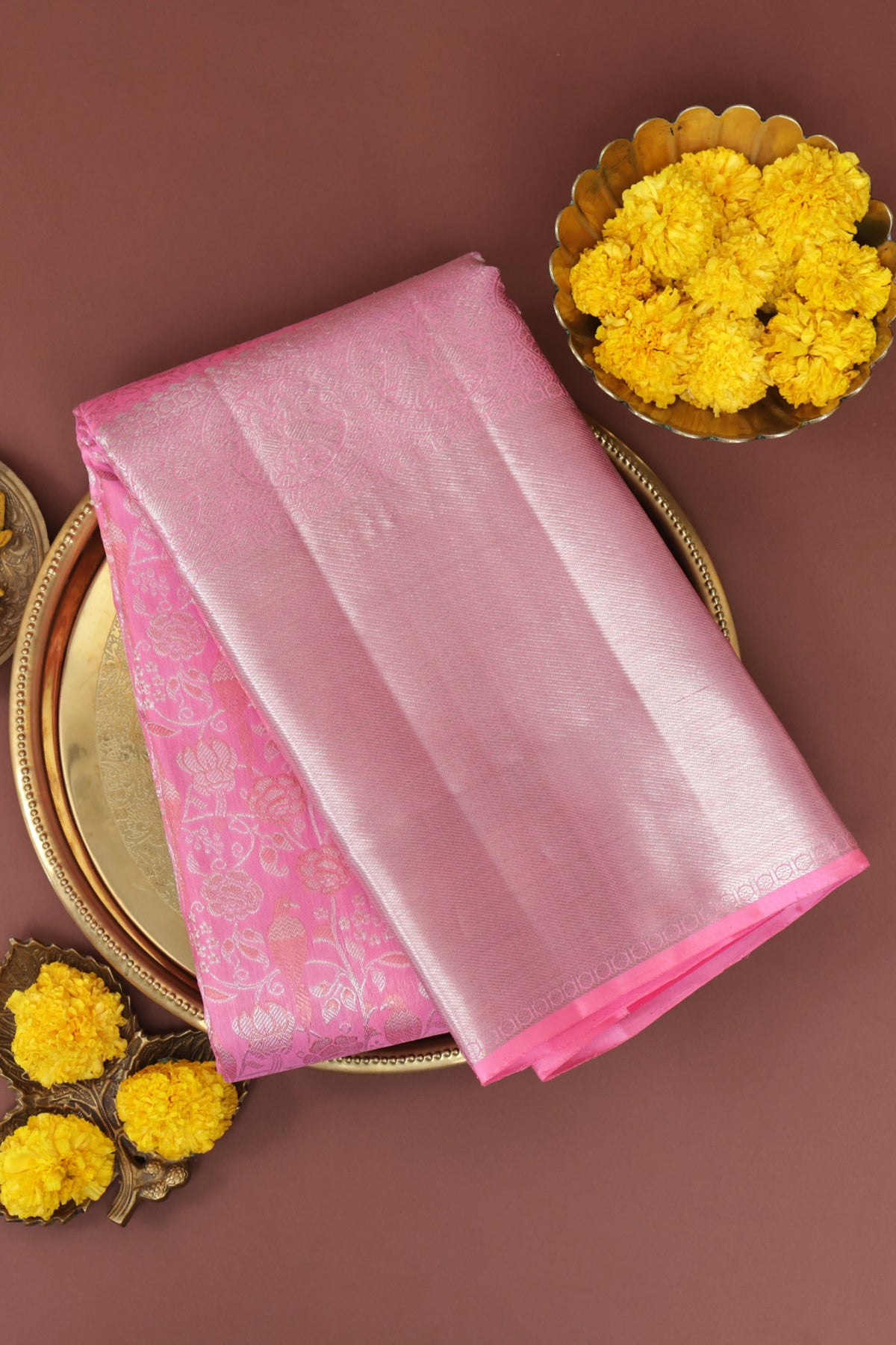 Kancheepuram Silk Baby Pink Saree