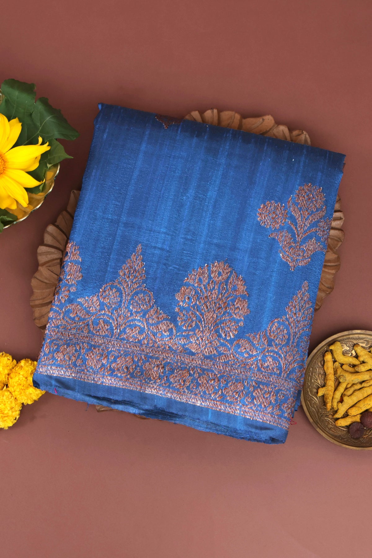 Matka Silk Royal Blue Saree