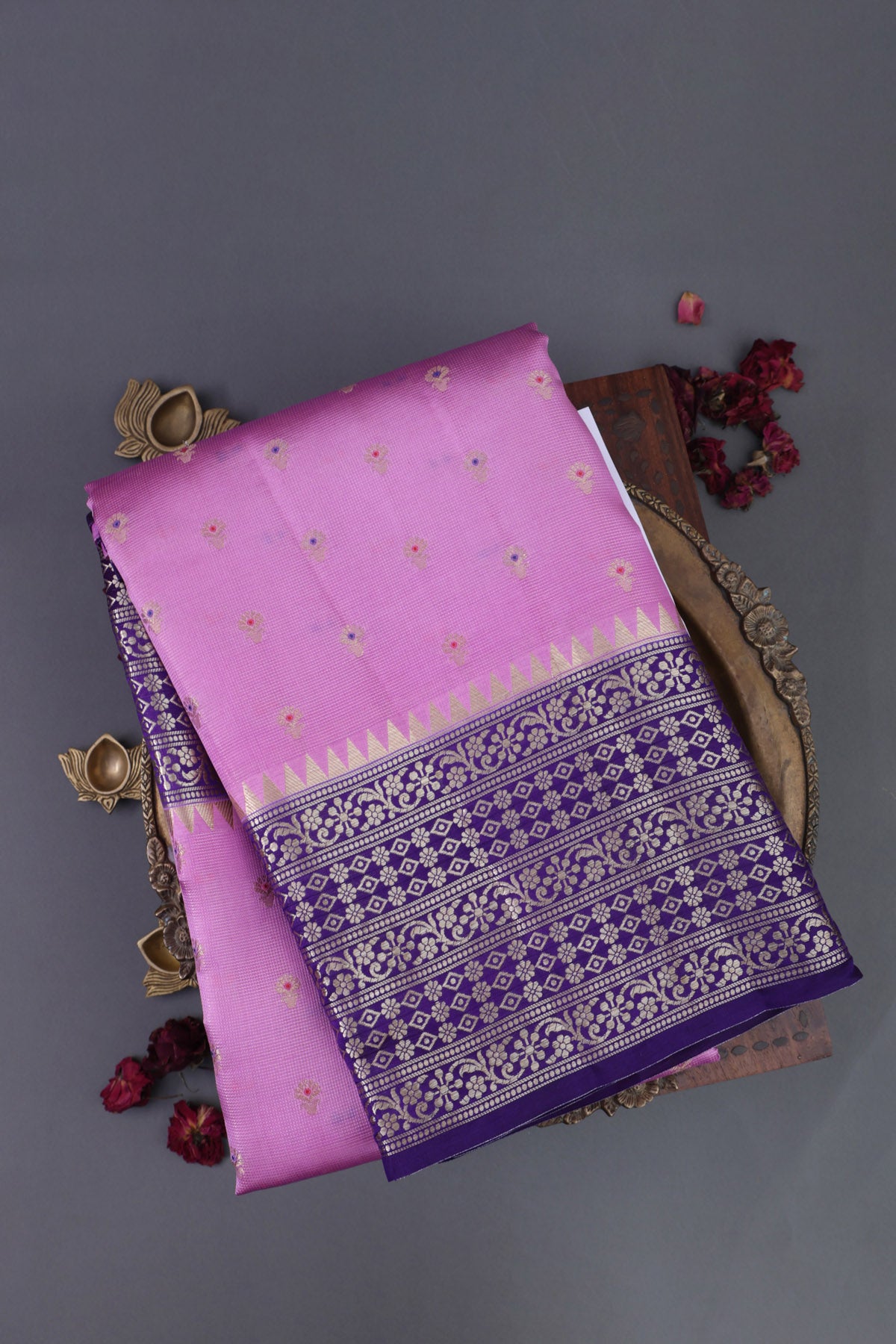 Matka Silk Lavender Saree