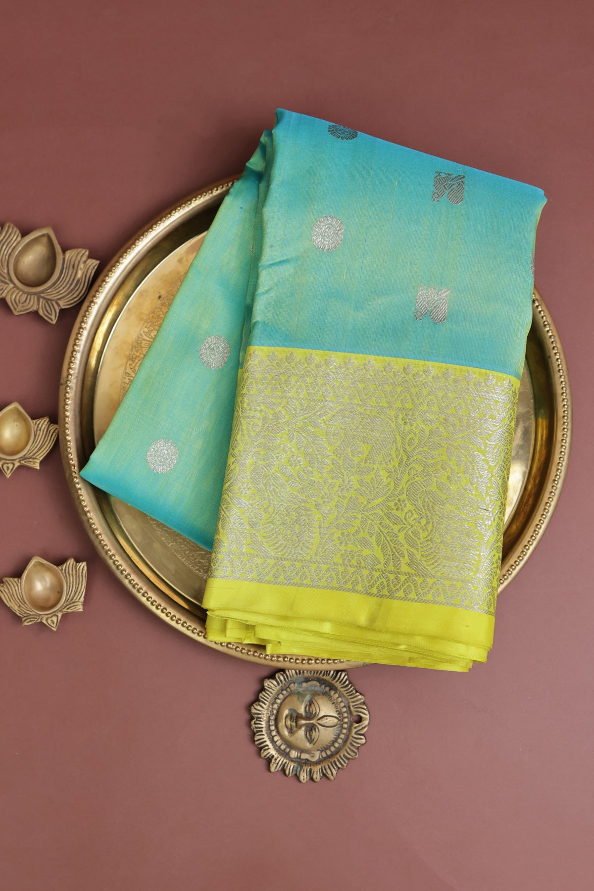 Venkatagiri Silk Sea Green Saree