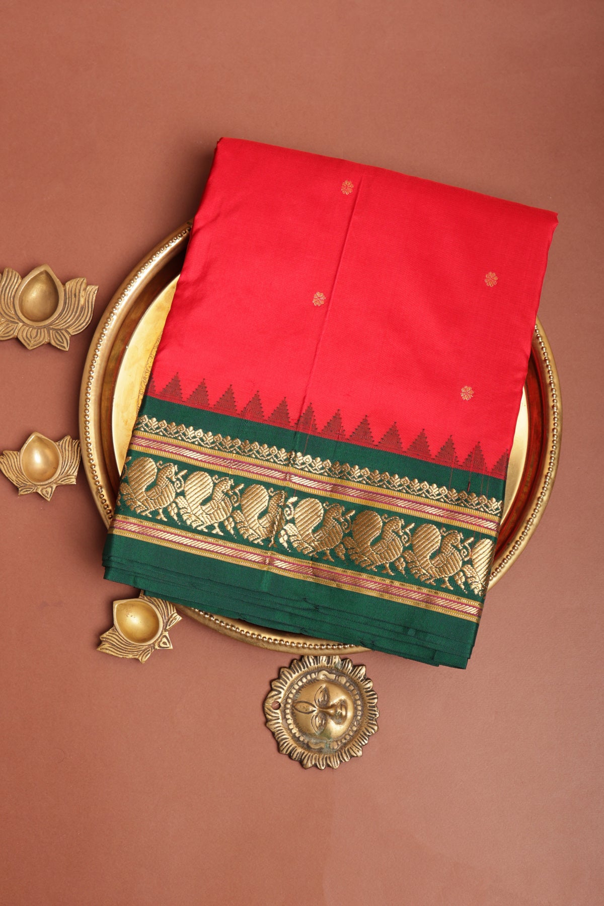 Narayanpet Silk Red Saree