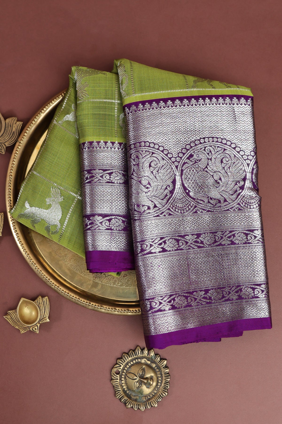 Venkatagiri Silk Light Green Saree