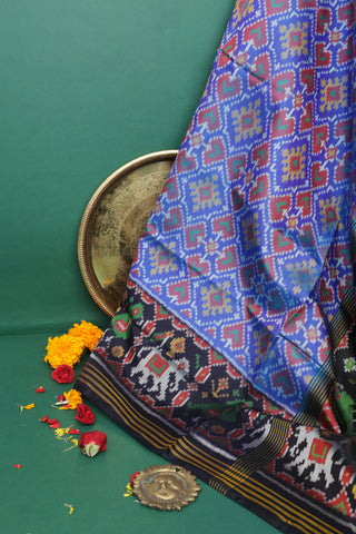 Patola Silk Royal Blue Saree