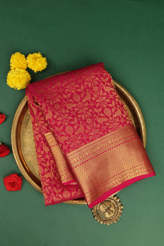 Mysore Crepe Pink Saree