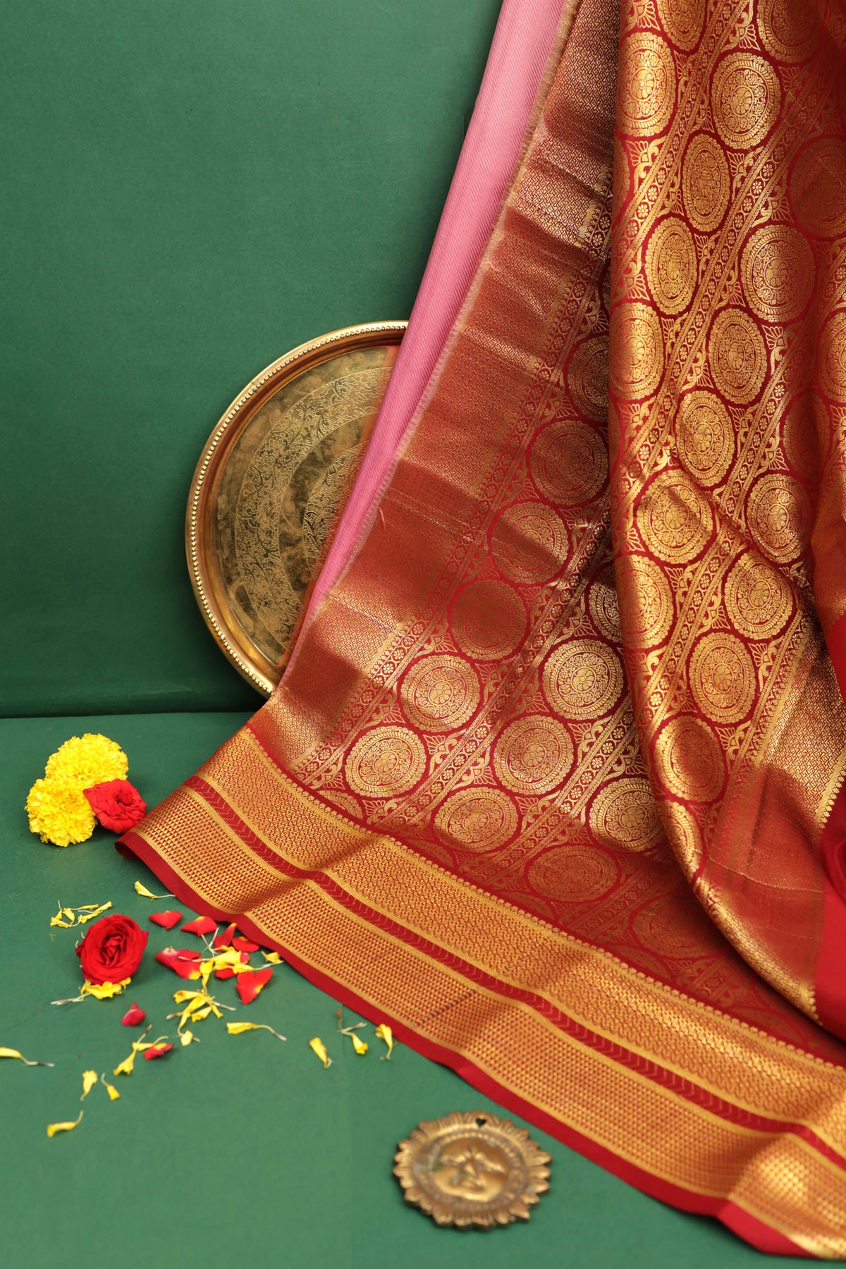 Mysore Crepe Pink Saree