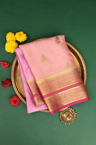 Mysore Crepe Baby Pink Saree