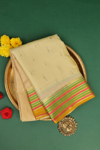 Mysore Crepe Beige Saree