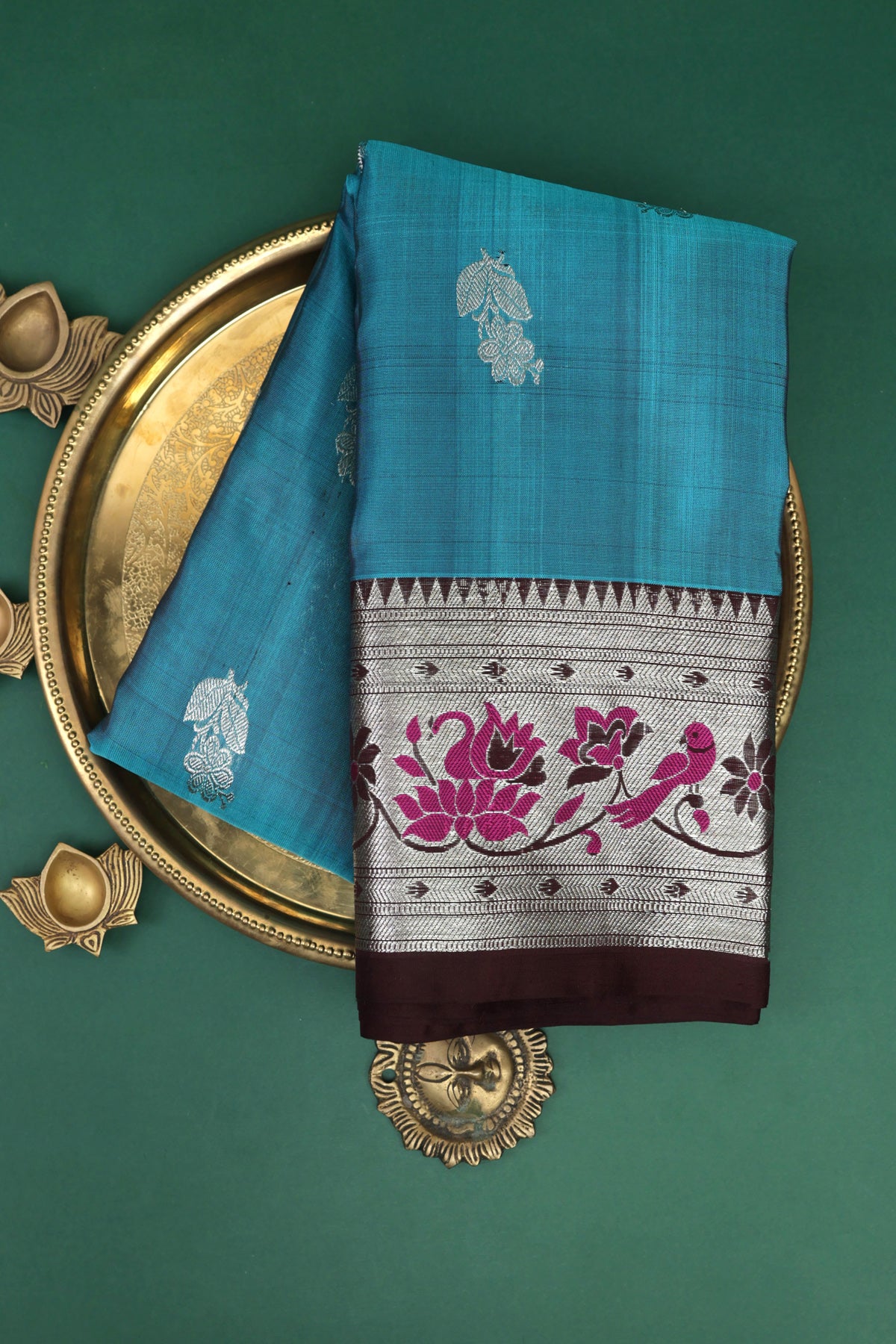 Venkatagiri Silk Blue Saree