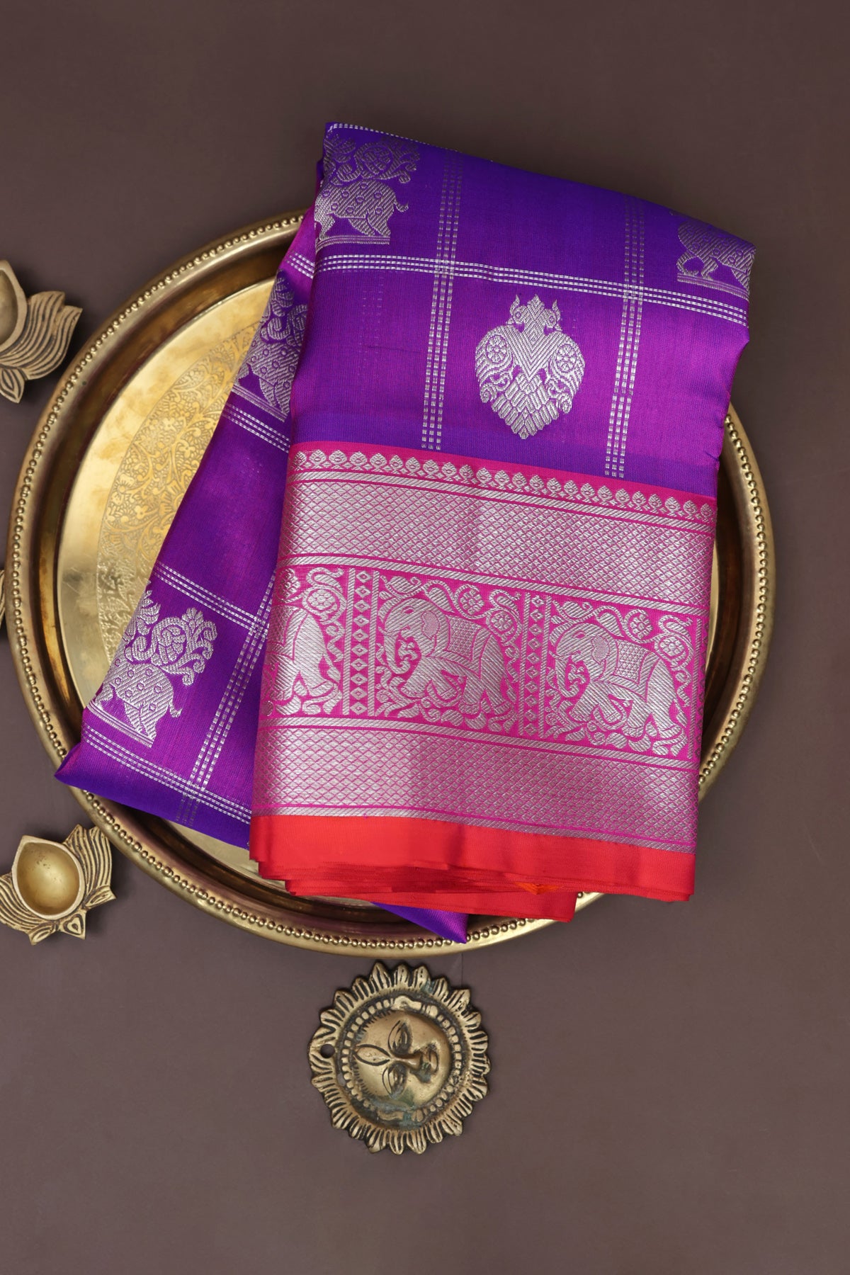 Venkatagiri Silk Purple Saree