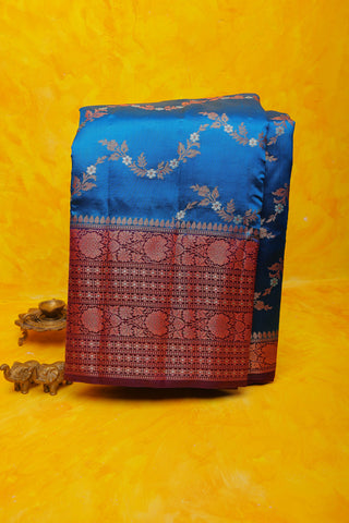 Chiniya Silk Blue Saree