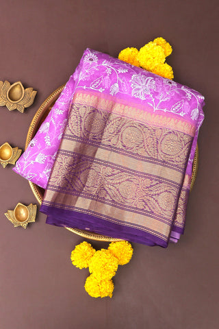 Designer Kora Pink Saree