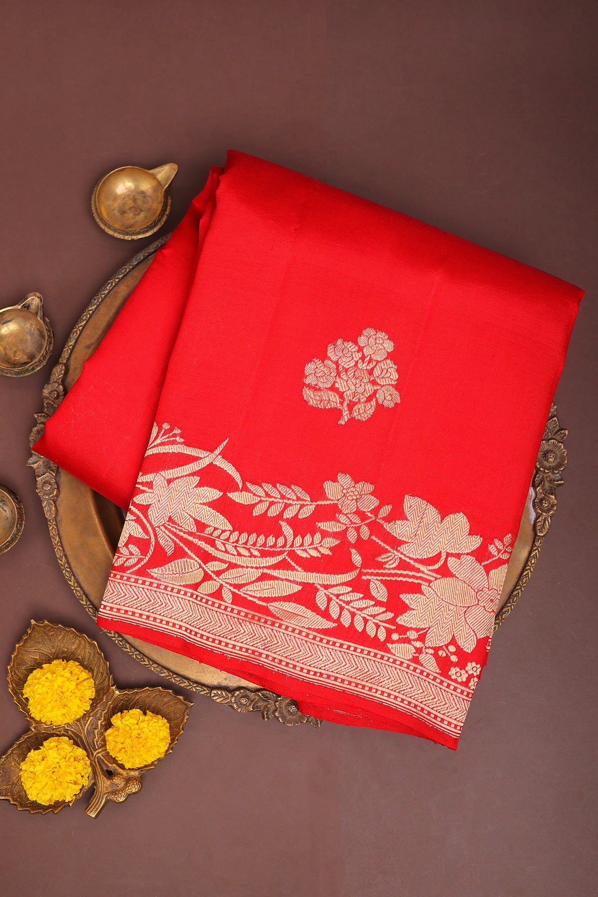 Matka Silk Red Saree