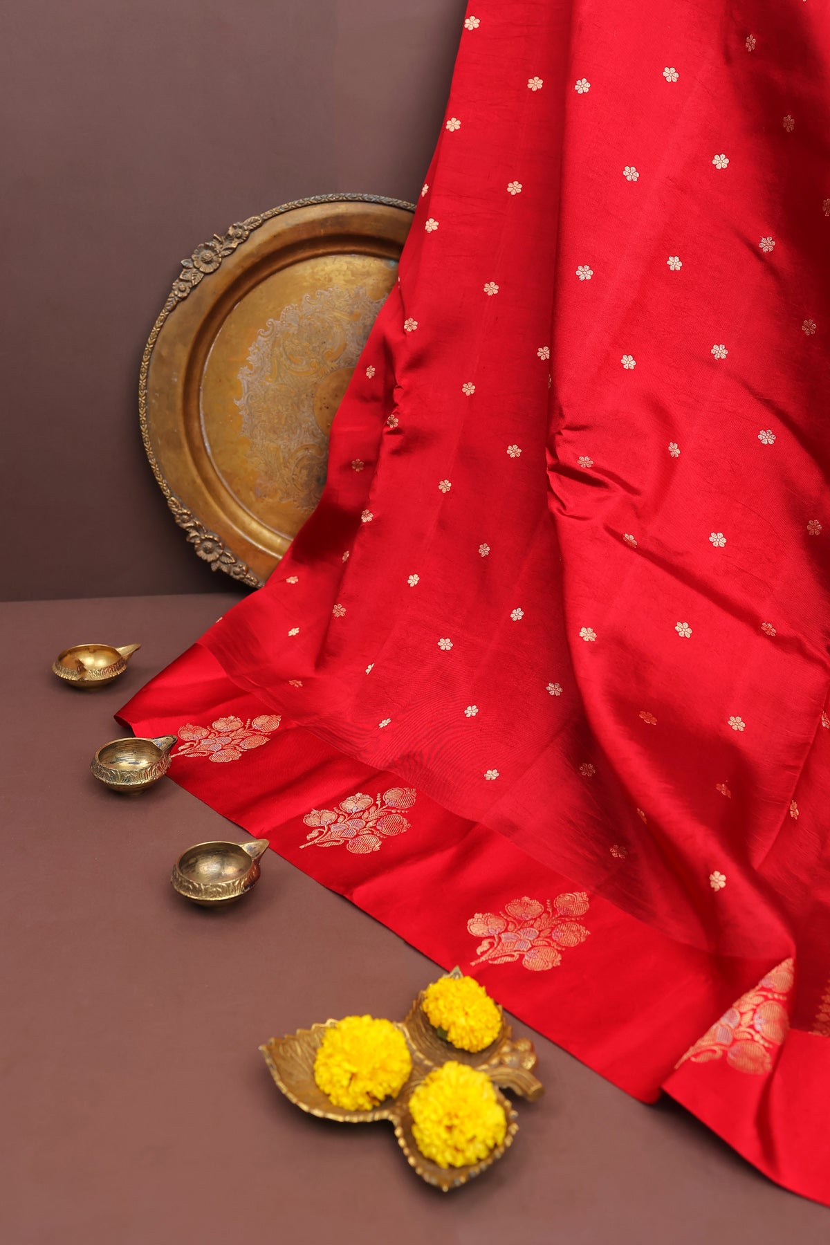 Matka Silk Red Saree