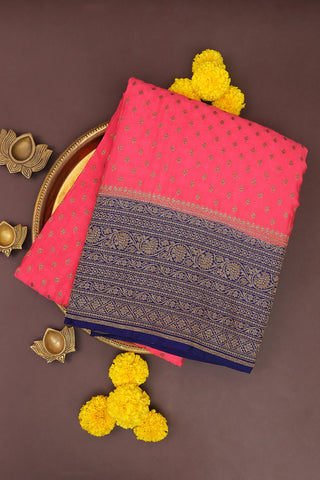 Banarasi Georgette Peach Saree