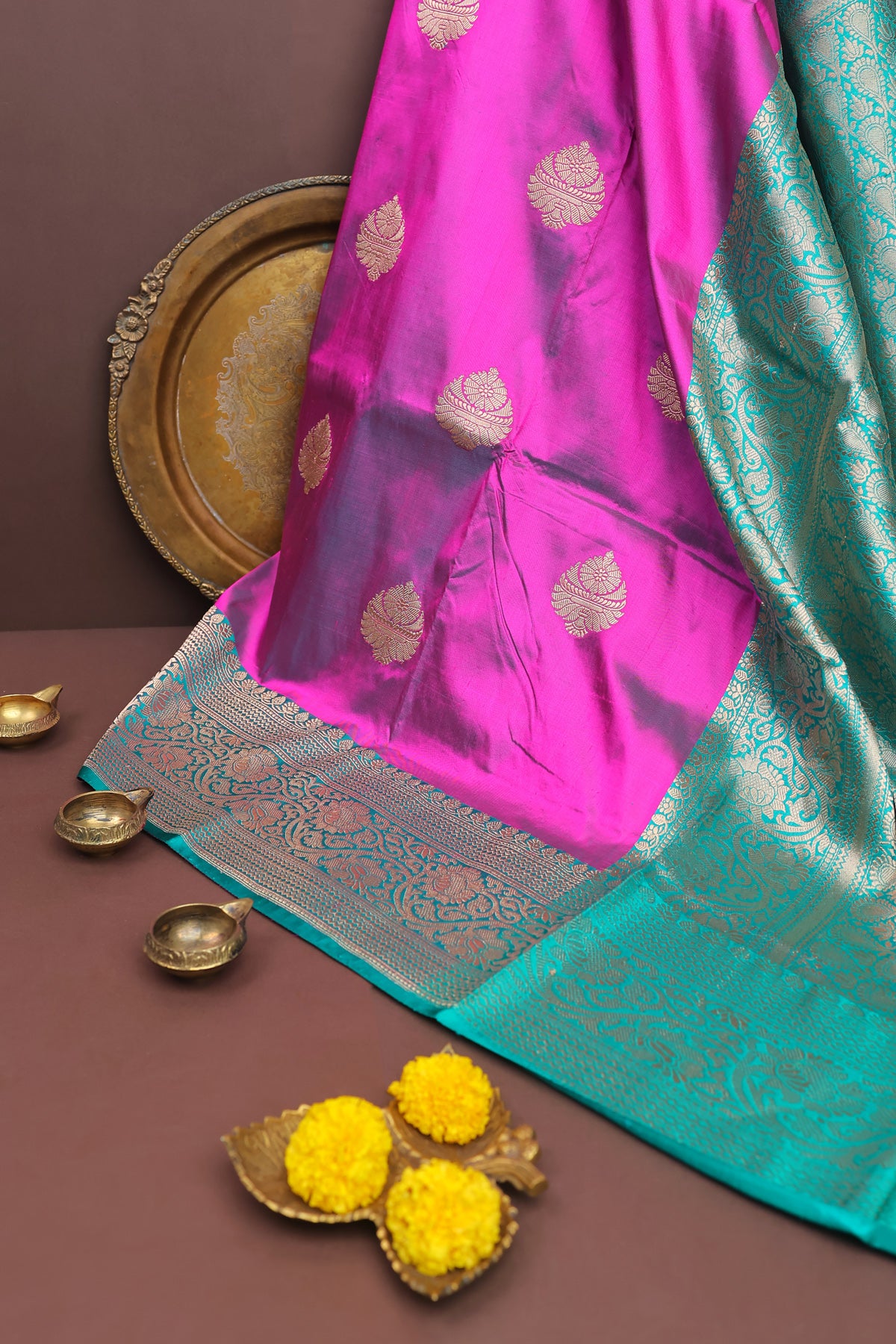 Banarasi Silk Magenta Saree