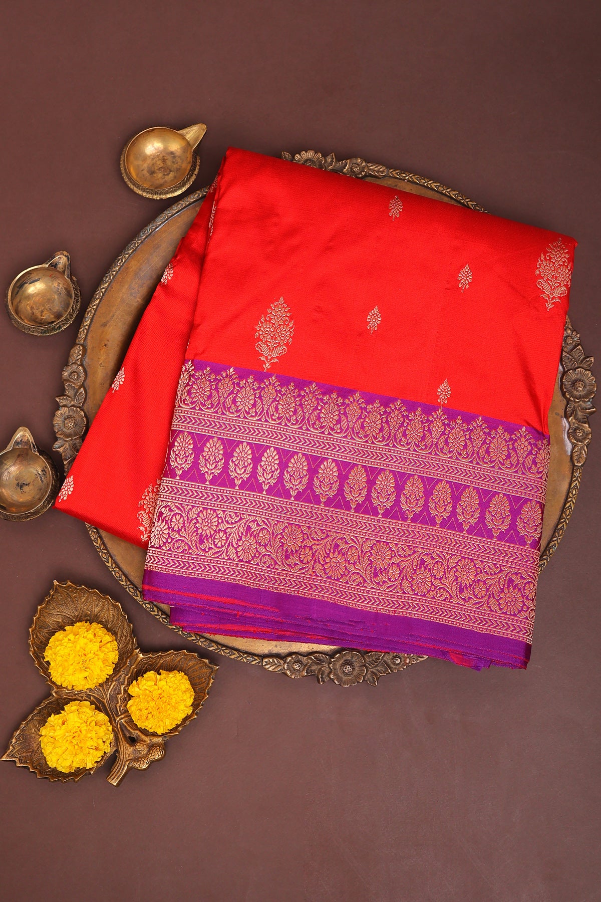 Banarasi Silk Red Saree