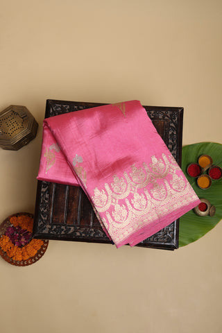 Matka Silk Pink Saree