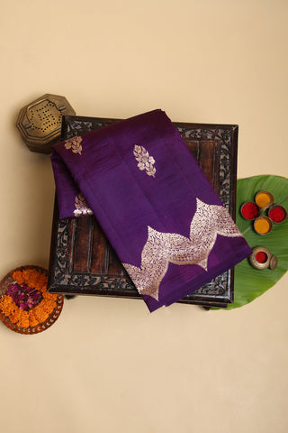 Matka Silk Violet Saree