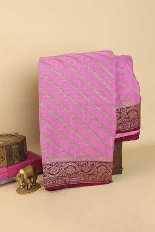 Banarasi Georgette Baby Pink Saree