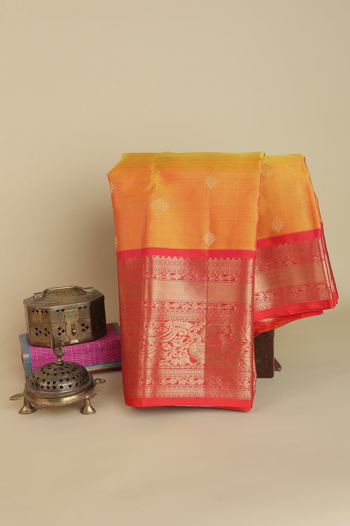 Coimbatore Silk Orange Saree