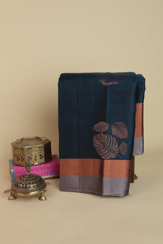 Coimbatore Soft Silk Teal Blue Saree