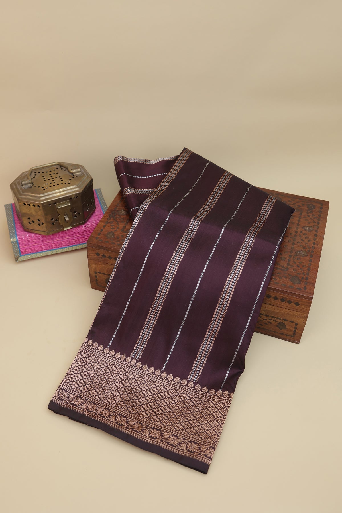 Banarasi Silk Brown Saree