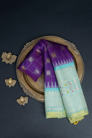 Gadwal Silk Purple Saree