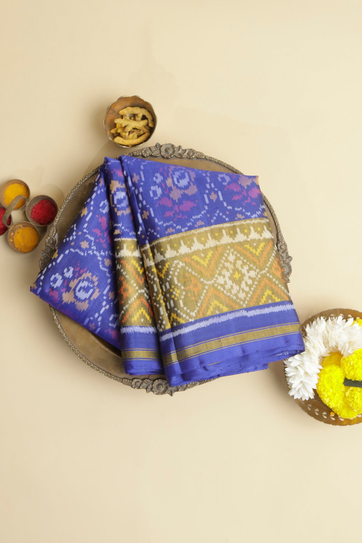 Patola Silk Royal Blue Saree