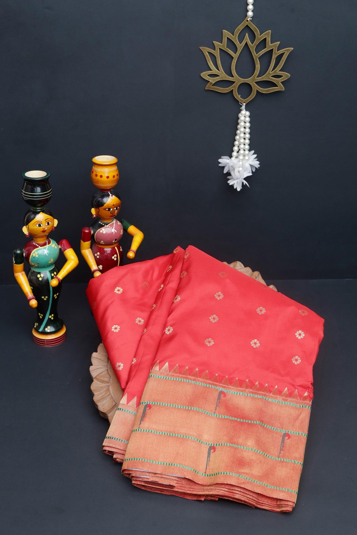 Narayanpet Silk Red Saree