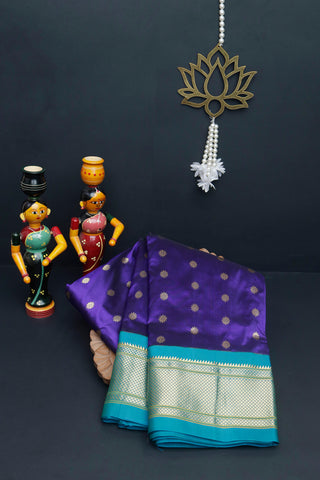 Narayanpet Silk Navy Blue Saree