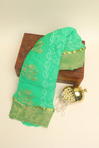 Bandhani Silk Sea Green Saree