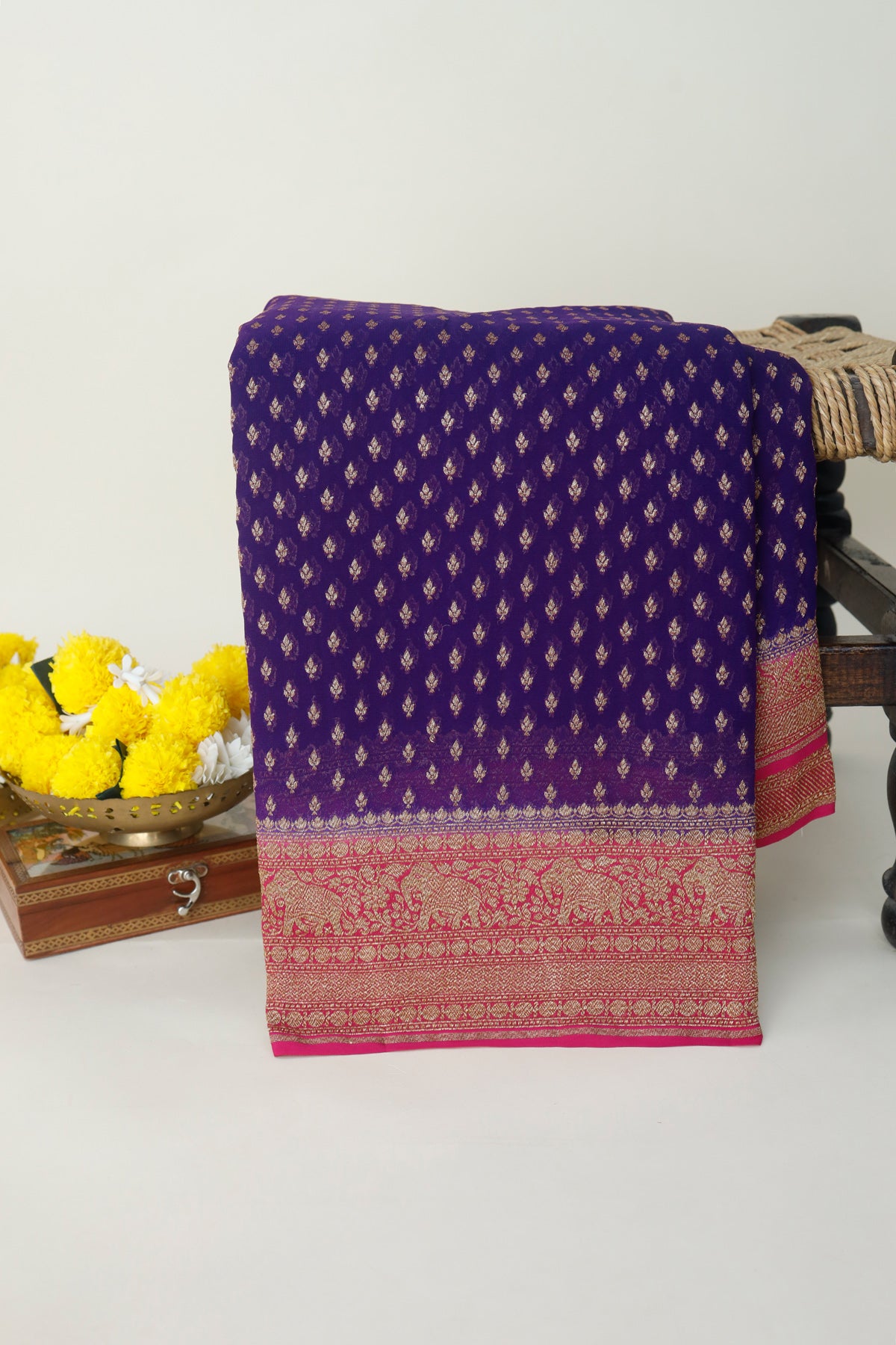 Banarasi Georgette Purple Saree