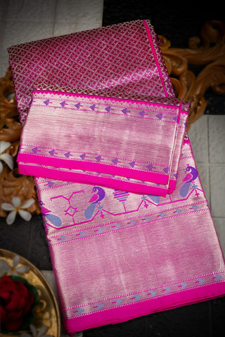 Venkatagiri Silk Magenta Saree