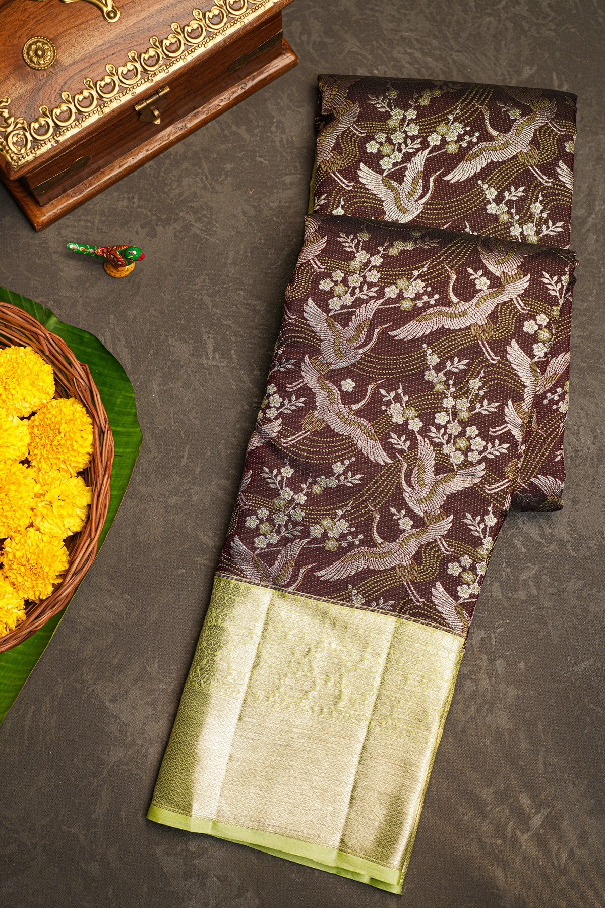 Kancheepuram Silk Wine Saree
