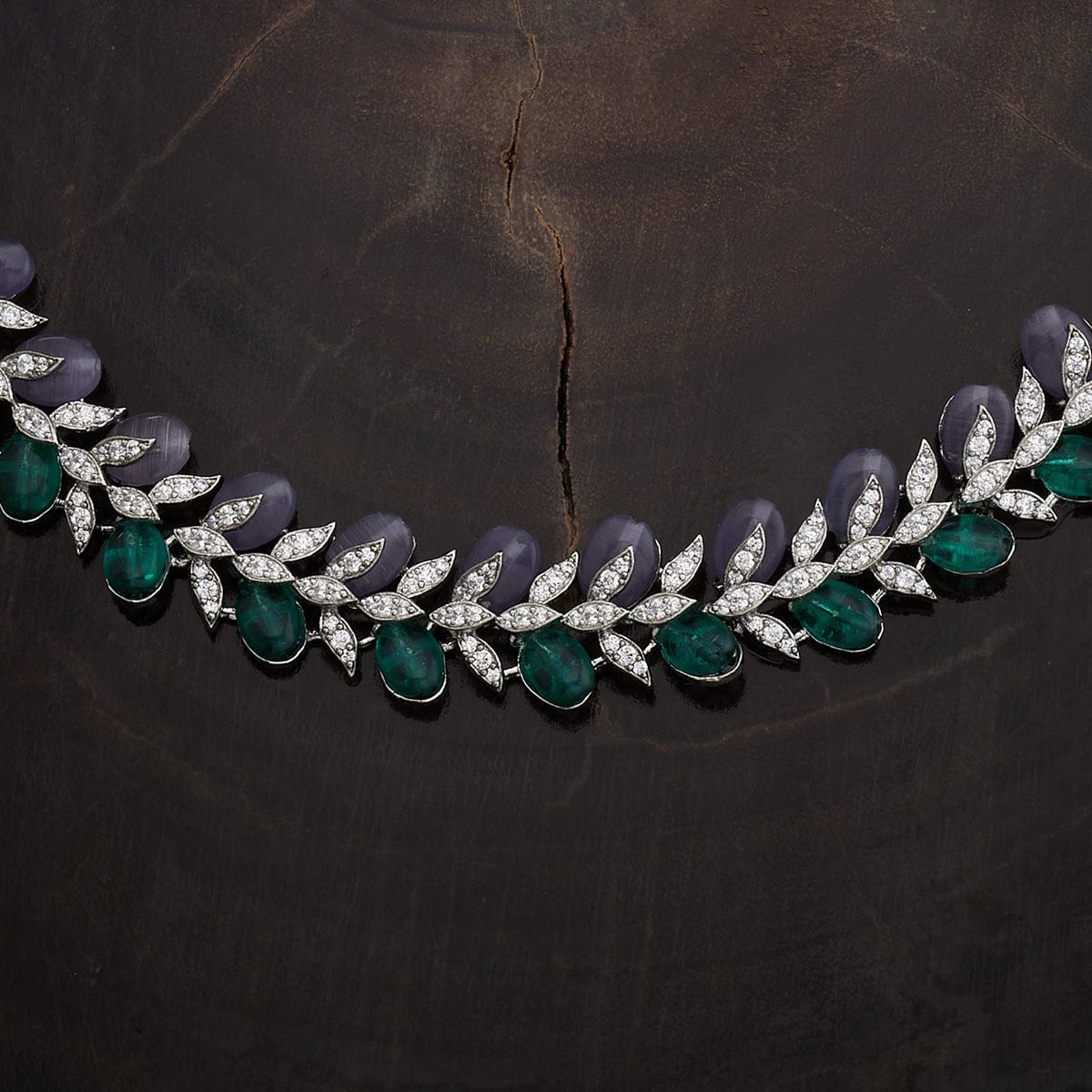 Matrix Tennis Necklace, Mixed Cuts, Green, Rhodium Plated 5666168 |  Swarovski - Four Seasons Jewelry