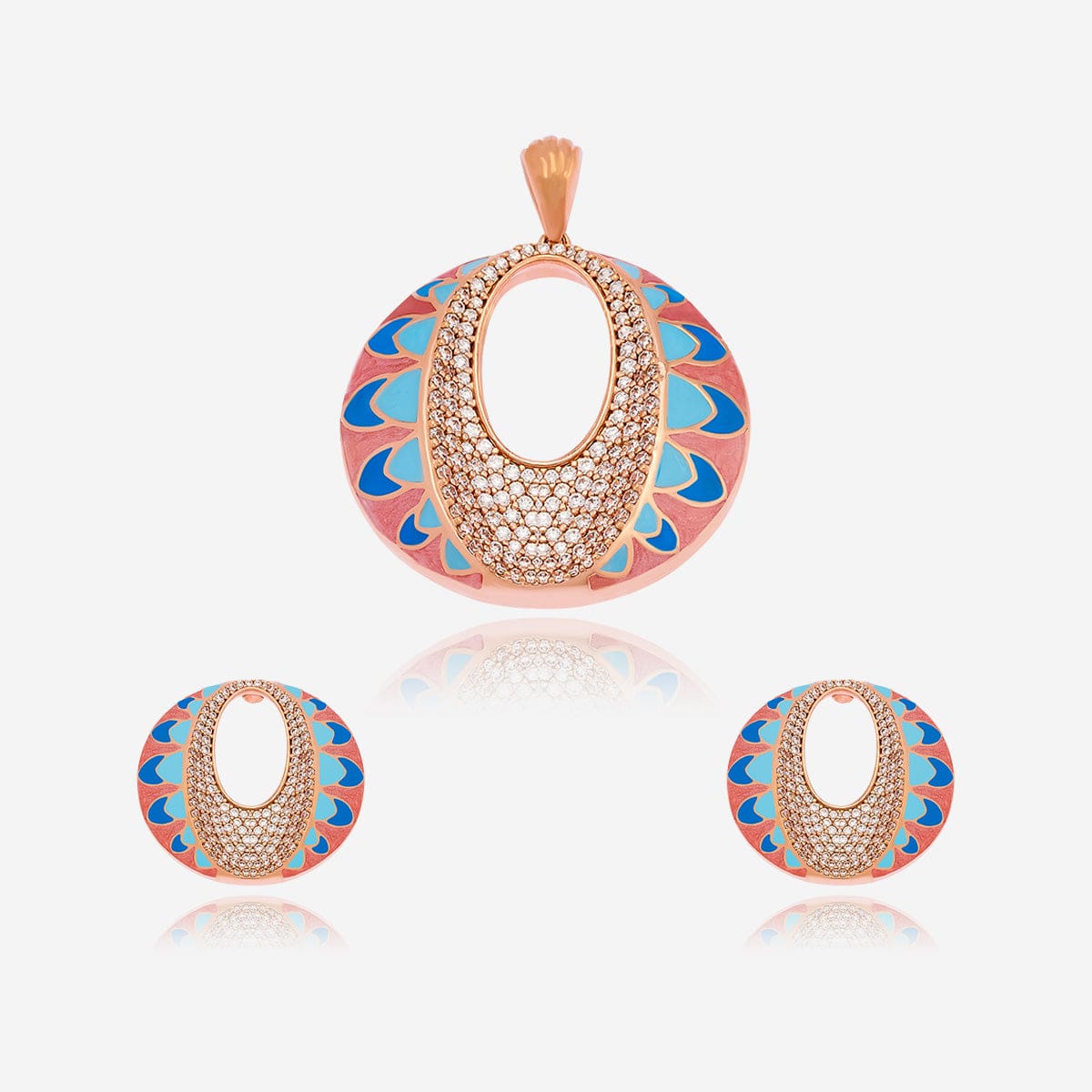 Meenakari Zircon Pendant Earring 169736