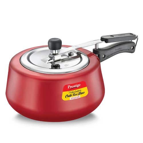 Prestige Nakshatra Cute Duo Svachh Aluminium Spillage Control Pressure Cooker (Red)