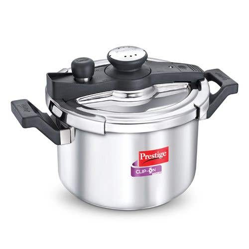 Prestige Svachh Flip-on Stainless Steel Gas and Induction Compatible Pressure  Cooker with Glass Lid, (Silver)