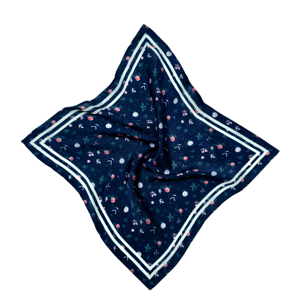 Tiny Floral Pattern Silk Pocket Square