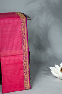 Mandir Pink & Wine Fancy Lines Saree